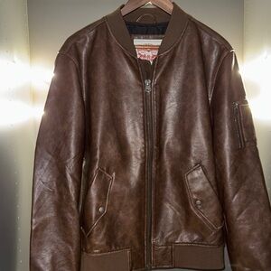 Levi's Leather Brown Bomber Jacket